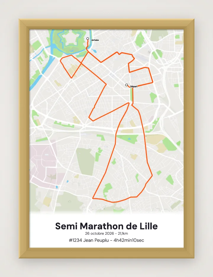 Semi Marathon de Lille framed poster