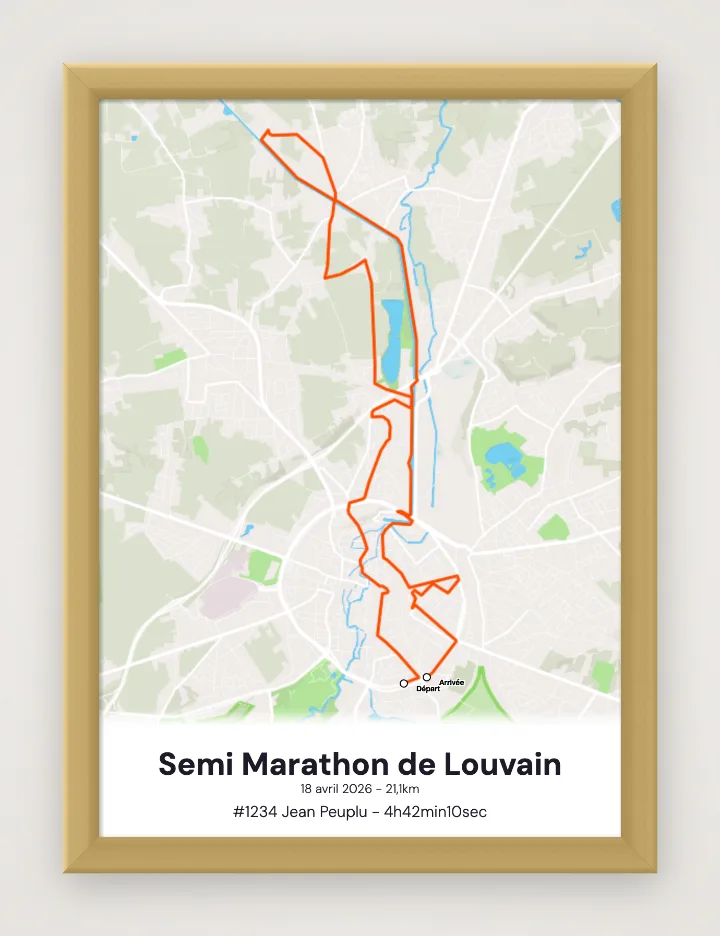 Semi Marathon de Louvain framed poster