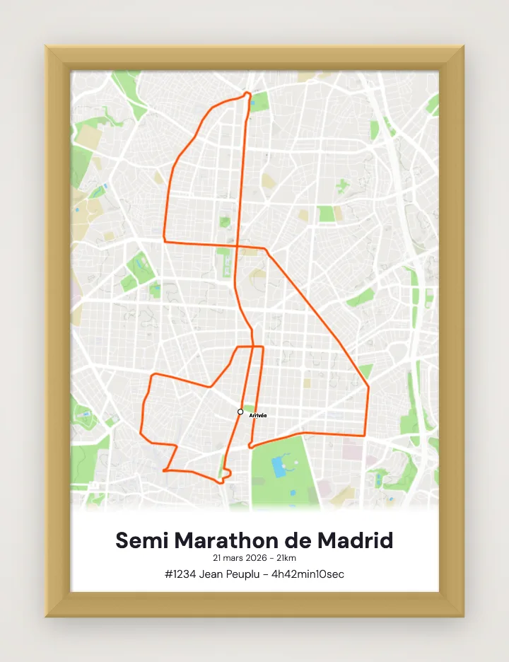 Semi Marathon de Madrid framed poster