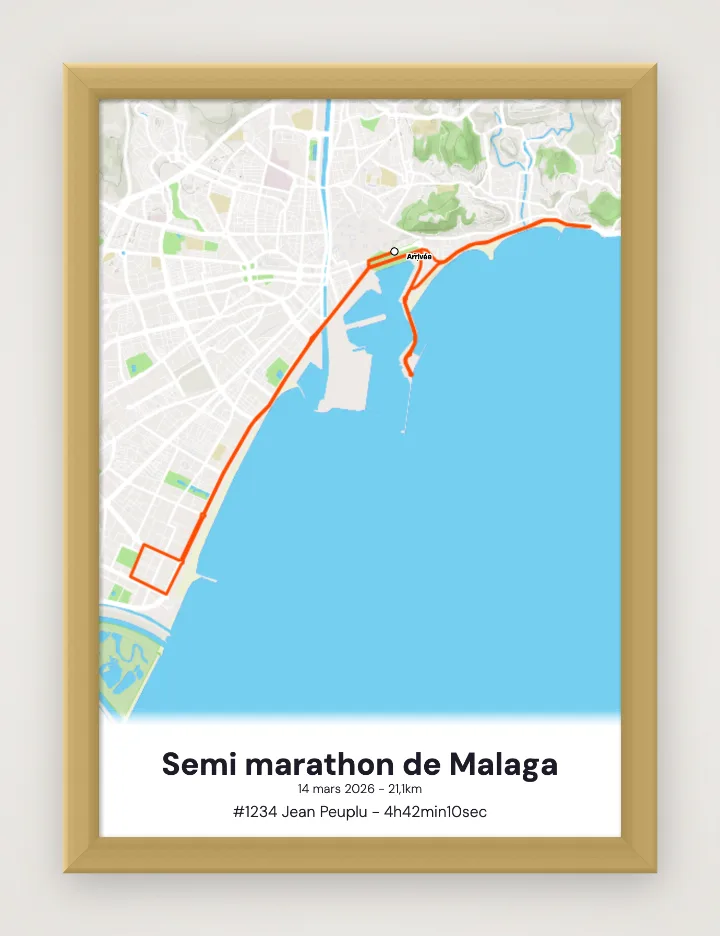 Semi marathon de Malaga framed poster