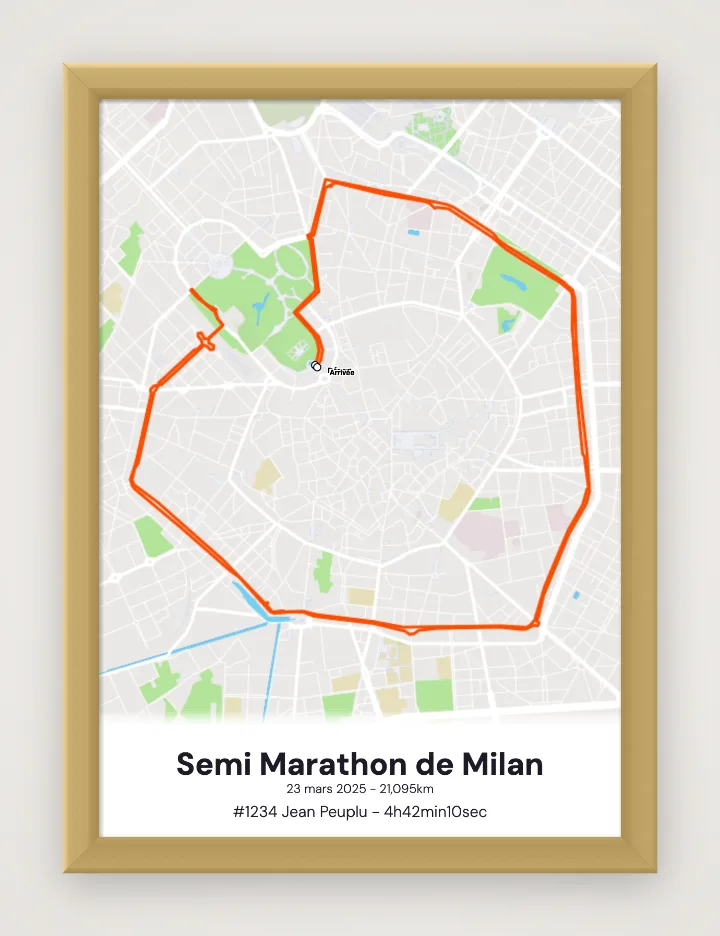 Gerahmtes Poster Semi Marathon de Milan
