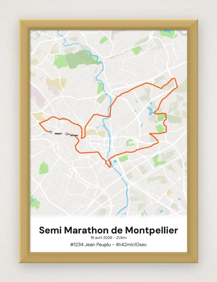 Semi Marathon de Montpellier framed poster
