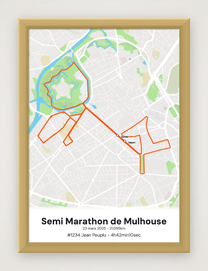 Affiche Semi Marathon de Mulhouse encadrée