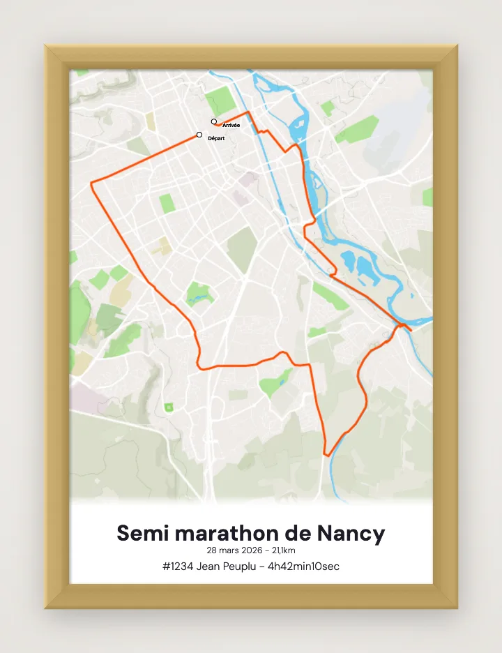 Semi marathon de Nancy framed poster