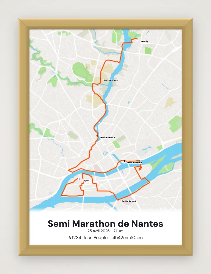 Semi Marathon de Nantes framed poster