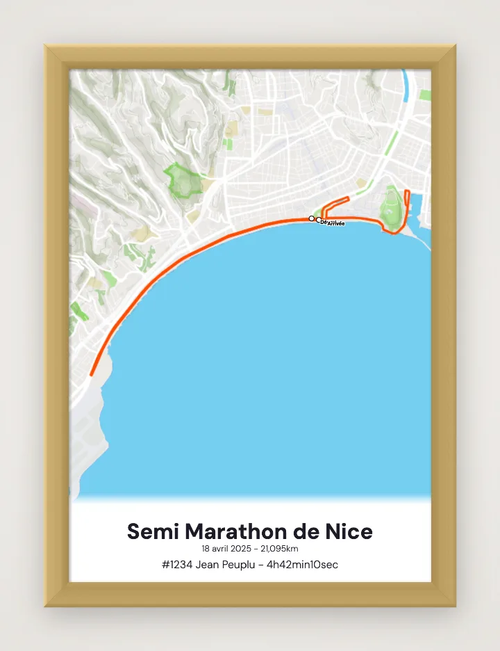 Semi Marathon de Nice framed poster