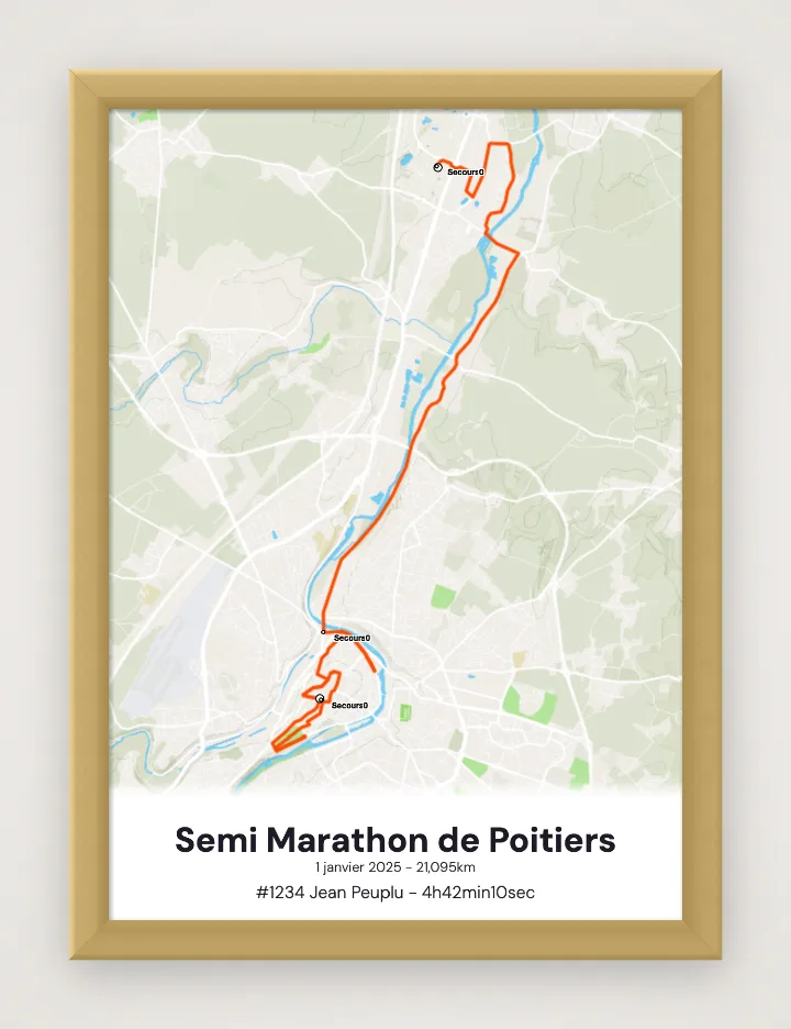 Gerahmtes Poster Semi Marathon de Poitiers
