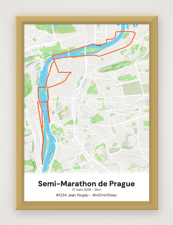 Poster Semi-Marathon de Prague incorniciato