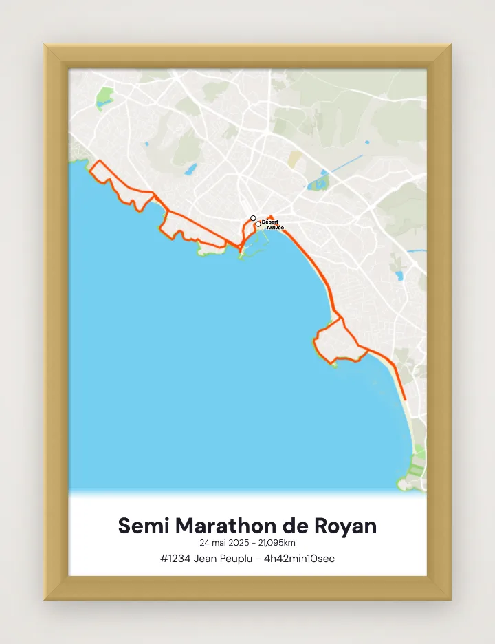 Poster Semi Marathon de Royan incorniciato