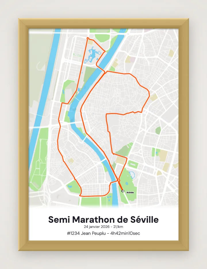 Semi Marathon de Séville framed poster