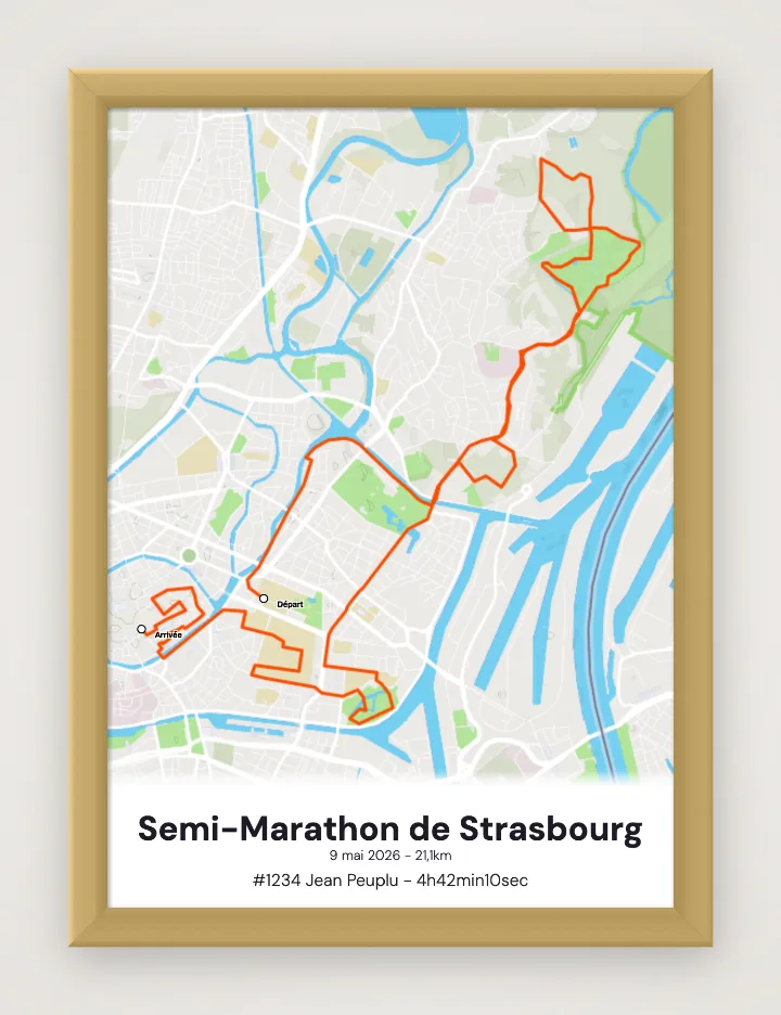 Poster Semi-Marathon de Strasbourg incorniciato