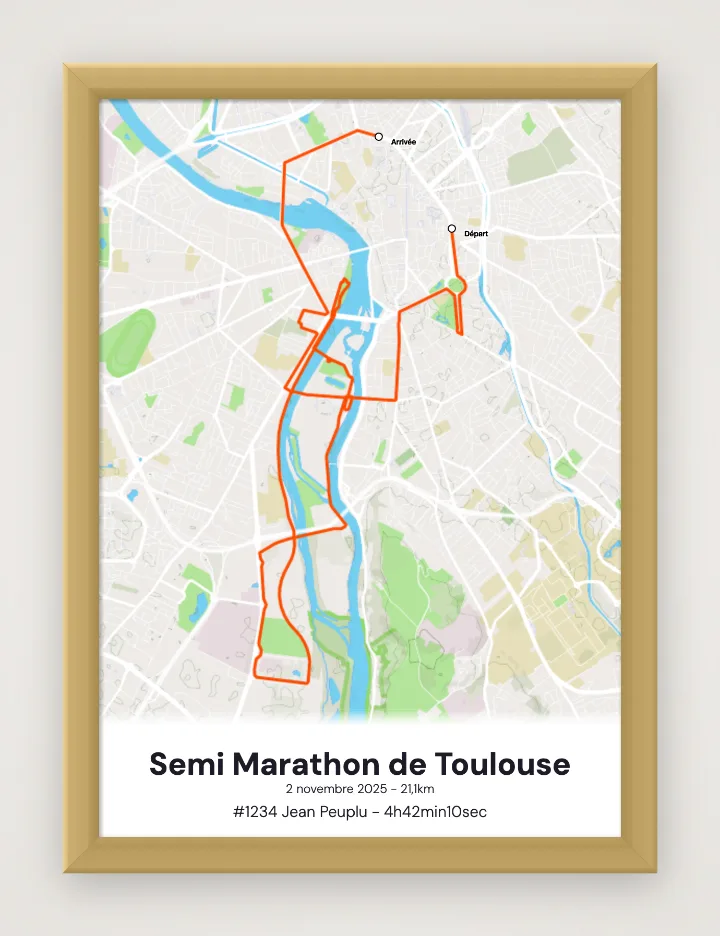 Ingelijste poster Semi Marathon de Toulouse