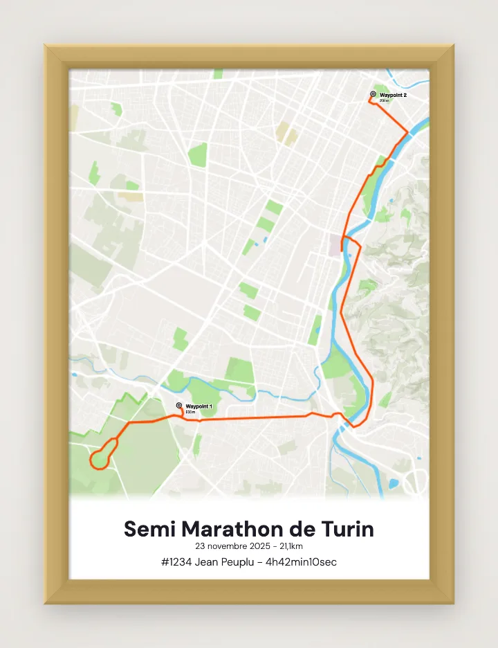 Ingelijste poster Semi Marathon de Turin
