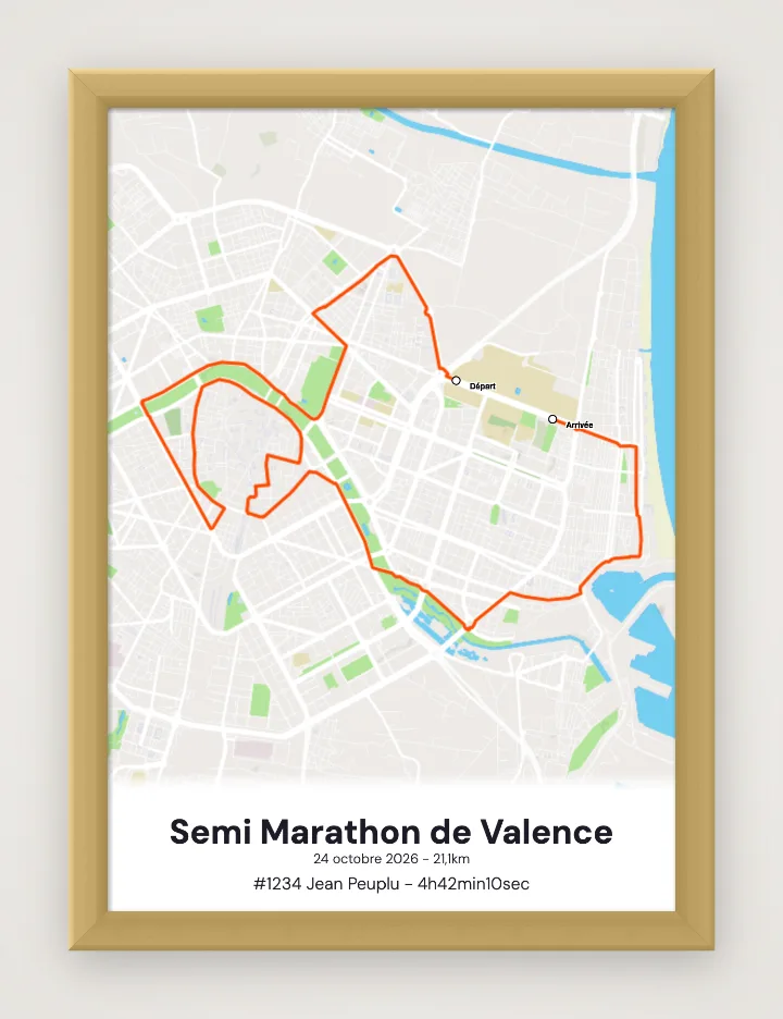 Semi Marathon de Valence framed poster