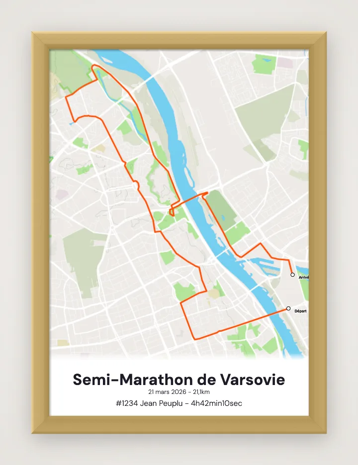 Póster Semi-Marathon de Varsovie enmarcado