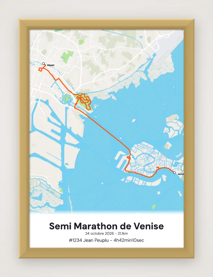 Poster Semi Marathon de Venise incorniciato