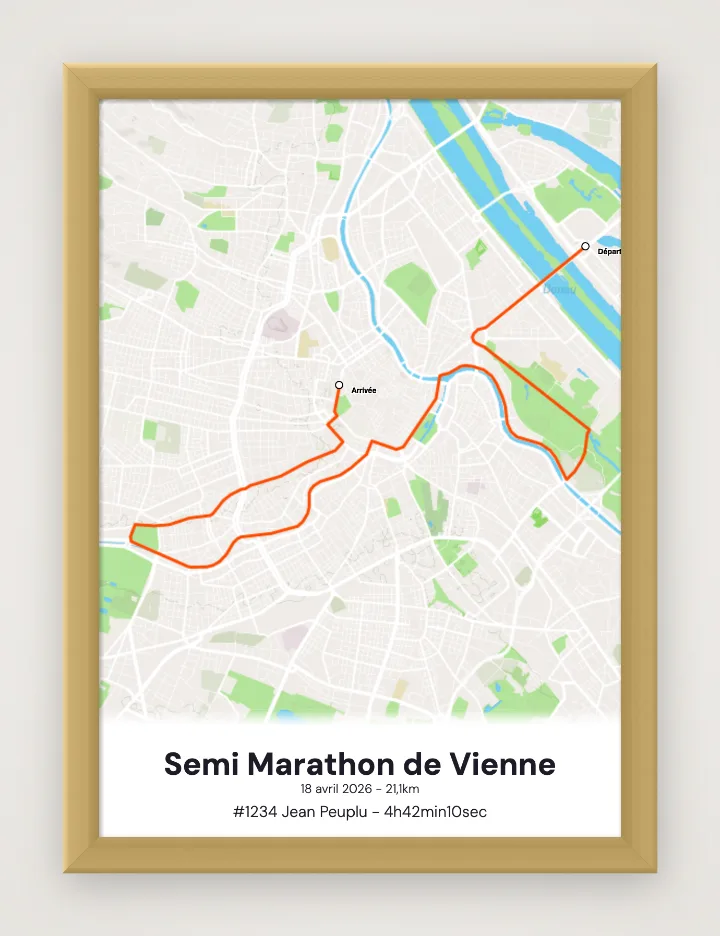 Poster Semi Marathon de Vienne incorniciato