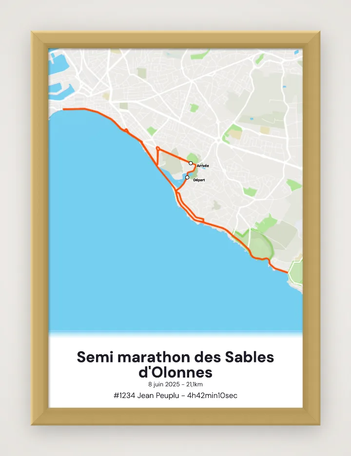Póster Semi marathon des Sables d'Olonnes enmarcado