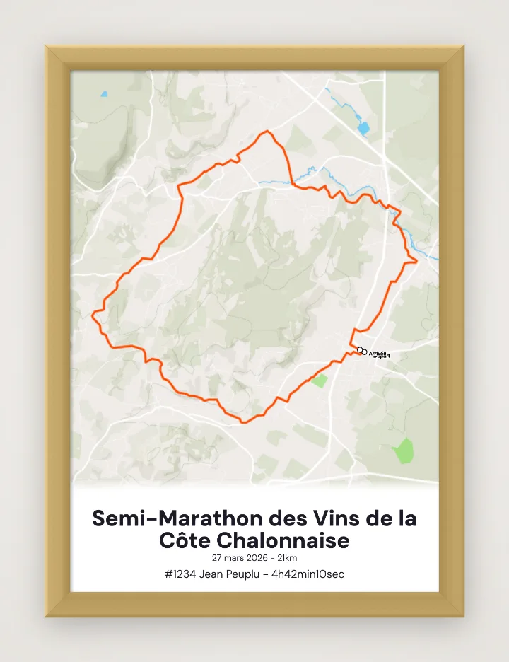 Gerahmtes Poster Semi-Marathon des Vins de la Côte Chalonnaise