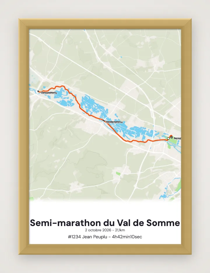 Poster Semi-marathon du Val de Somme incorniciato