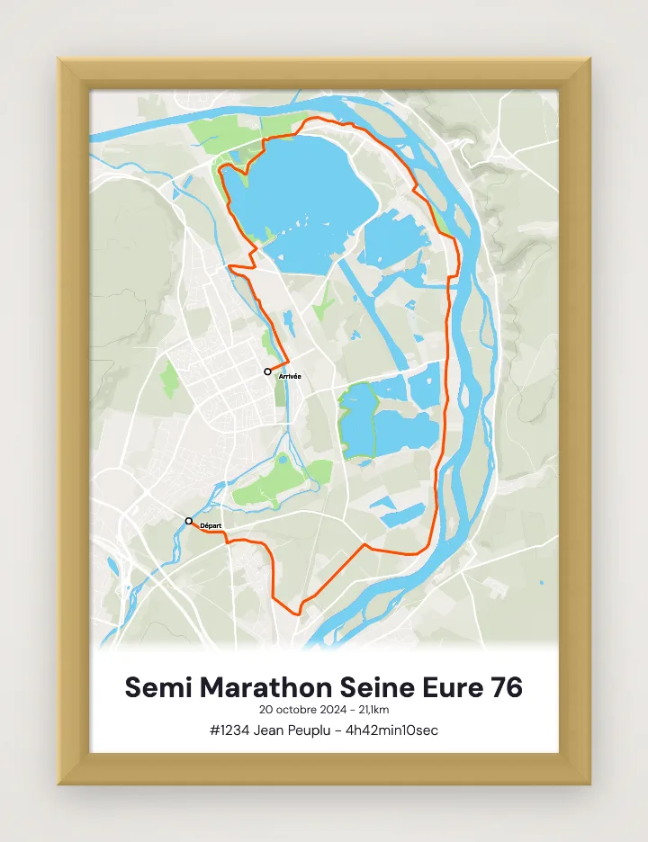 Poster Semi Marathon Seine Eure 76 incorniciato
