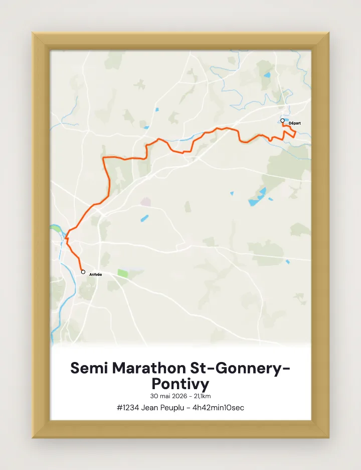 Semi Marathon St-Gonnery-Pontivy framed poster