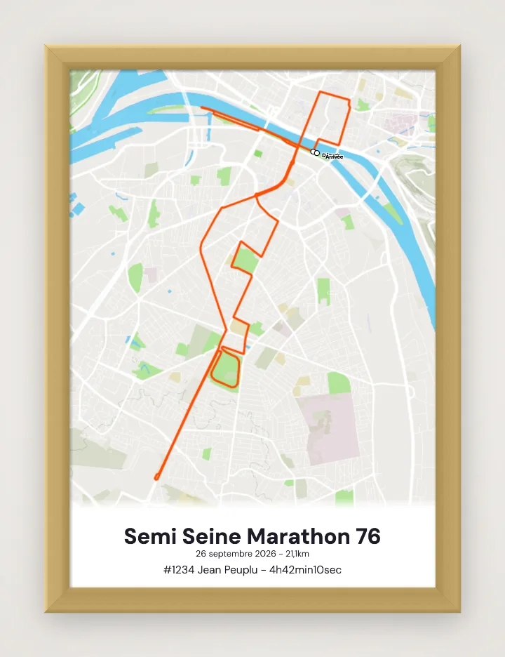 Poster Semi Seine Marathon 76 incorniciato