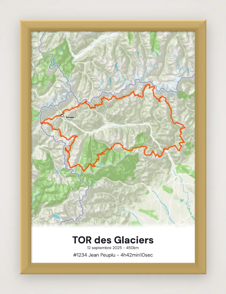 Ingelijste poster TOR des Glaciers