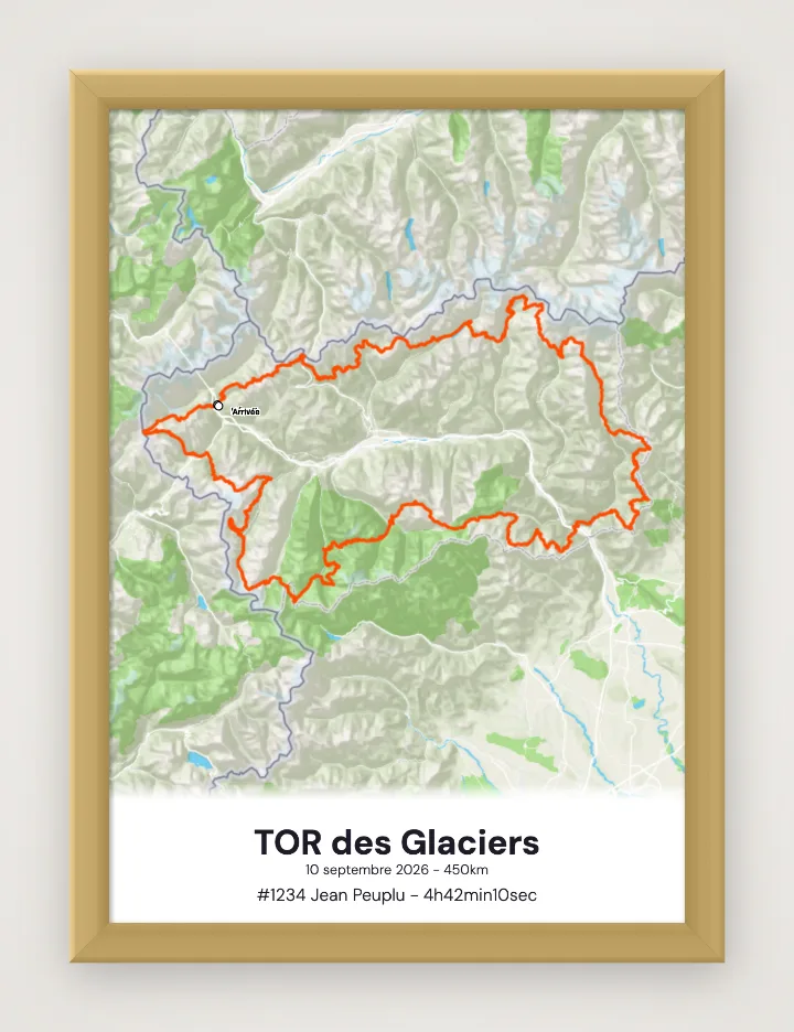 Poster TOR des Glaciers incorniciato