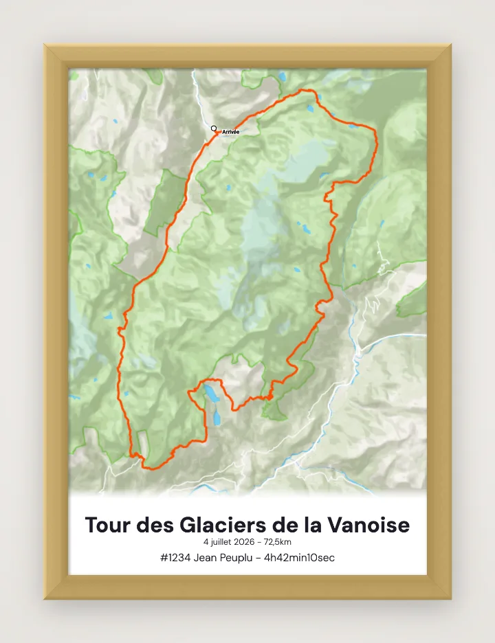 Tour des Glaciers de la Vanoise framed poster