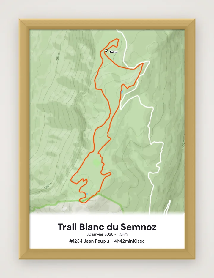 Poster Trail Blanc du Semnoz incorniciato
