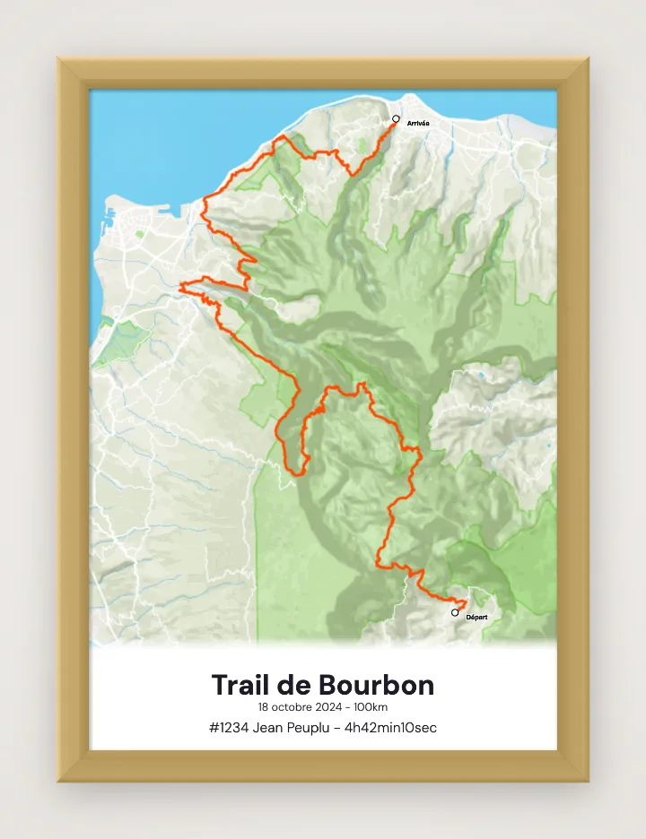 Gerahmtes Poster Trail de Bourbon