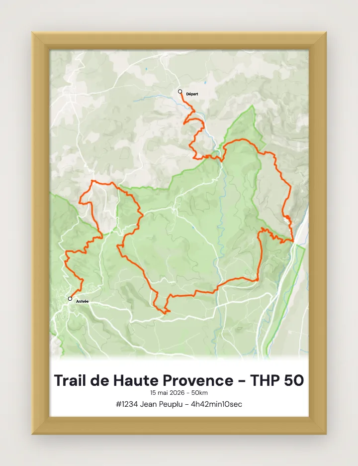 Póster Trail de Haute Provence - THP 50 enmarcado