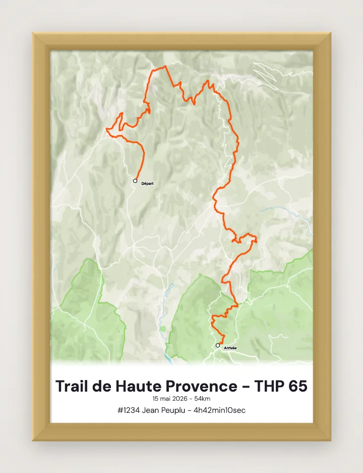 Póster Trail de Haute Provence - THP 65 enmarcado