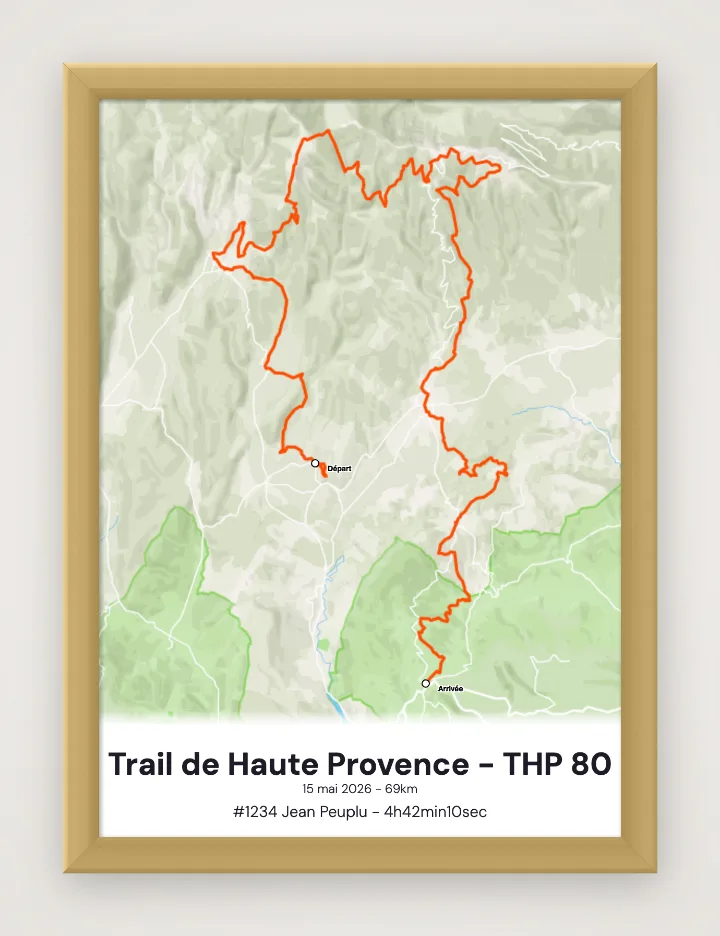 Póster Trail de Haute Provence - THP 80 enmarcado