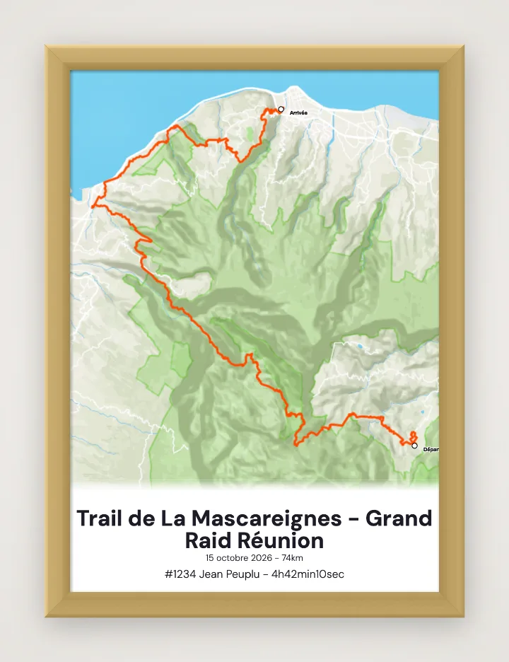 Trail de La Mascareignes - Grand Raid Réunion framed poster