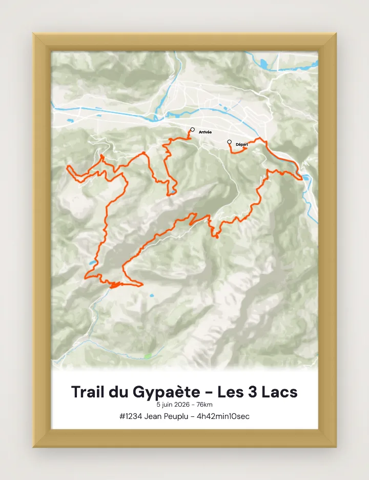 Trail du Gypaète - Les 3 Lacs framed poster