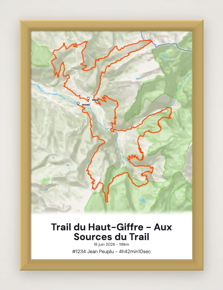Gerahmtes Poster Trail du Haut-Giffre - Aux Sources du Trail