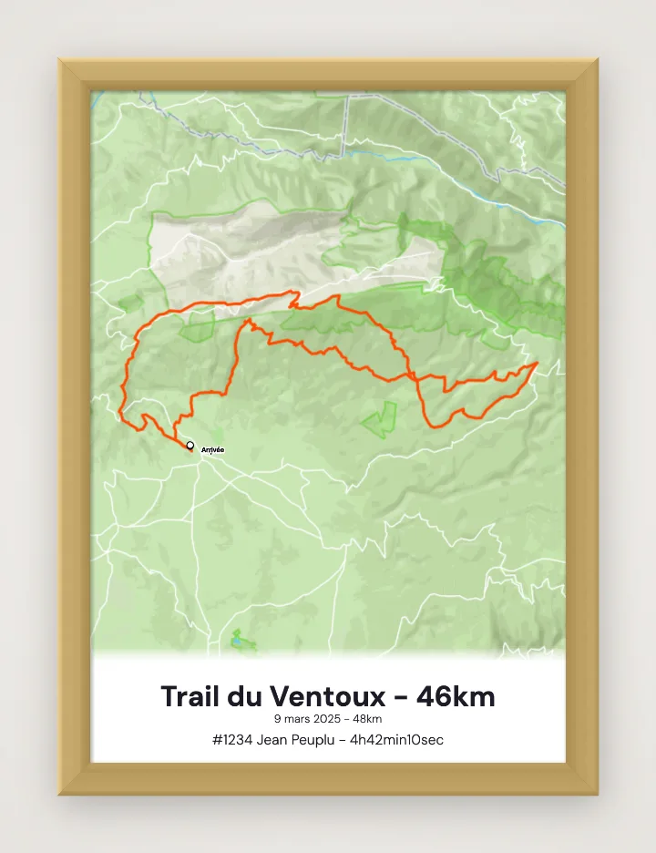 Póster Trail du Ventoux - 46km enmarcado