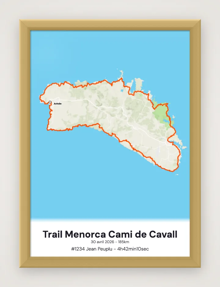 Poster Trail Menorca Cami de Cavall incorniciato