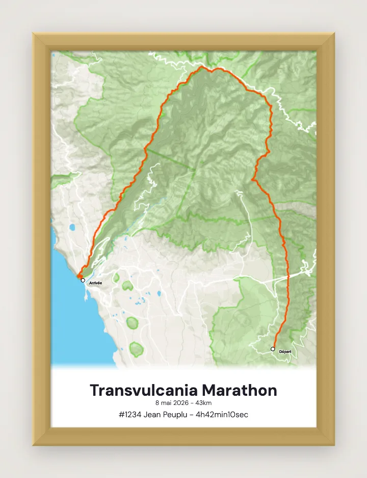 Ingelijste poster Transvulcania Marathon