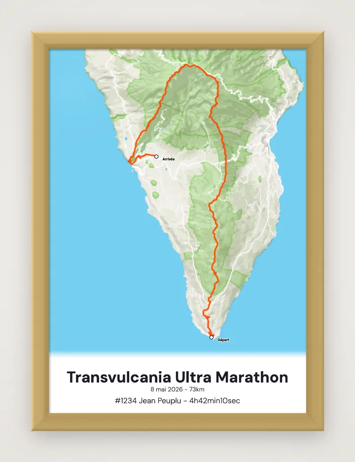 Transvulcania Ultra Marathon framed poster