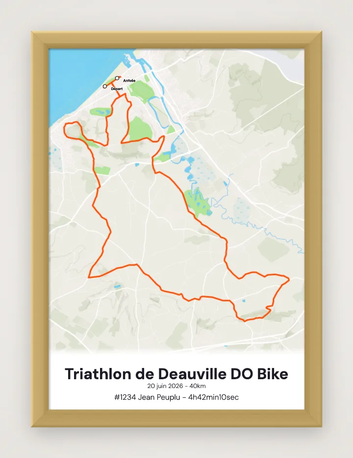 Poster Triathlon de Deauville DO Bike incorniciato