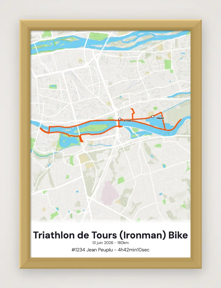 Poster Triathlon de Tours (Ironman) Bike incorniciato