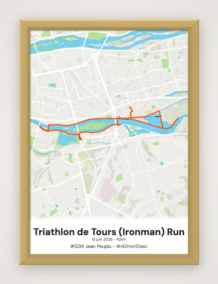 Poster Triathlon de Tours (Ironman) Run incorniciato