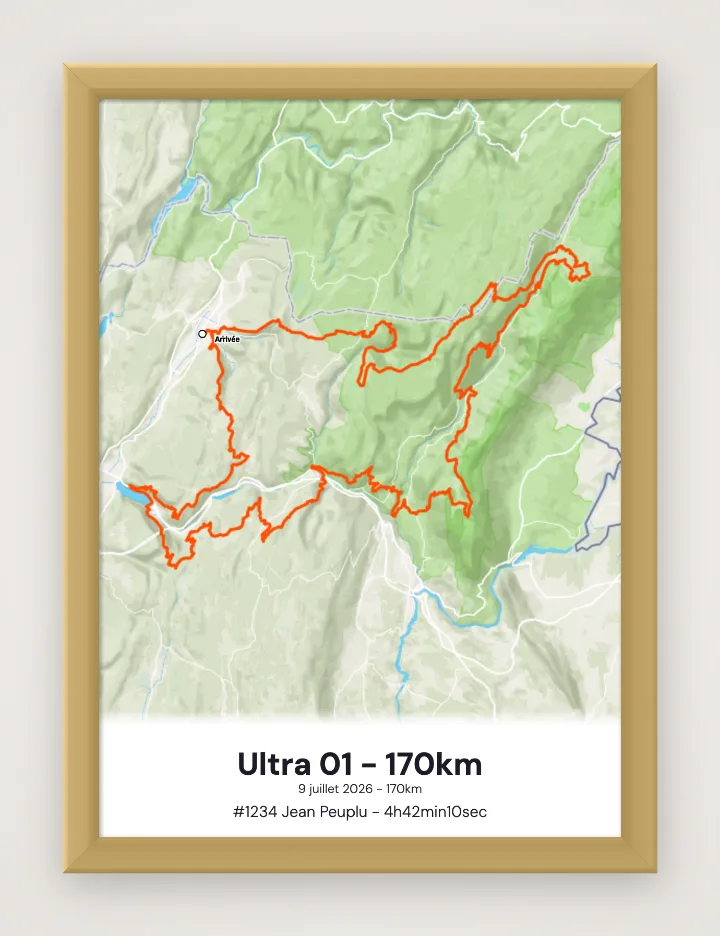 Poster Ultra 01 - 170km incorniciato