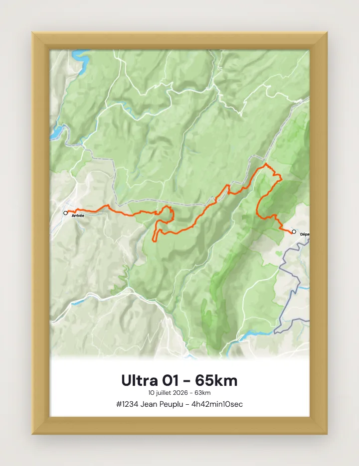 Póster Ultra 01 - 65km enmarcado