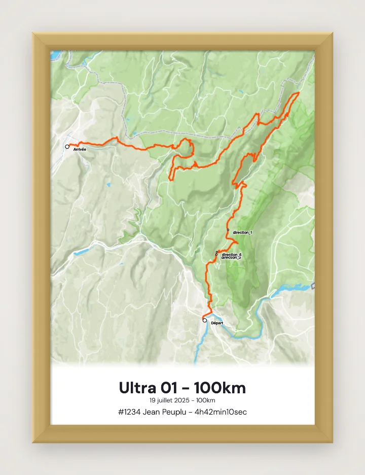 Póster Ultra 01 - 100km enmarcado