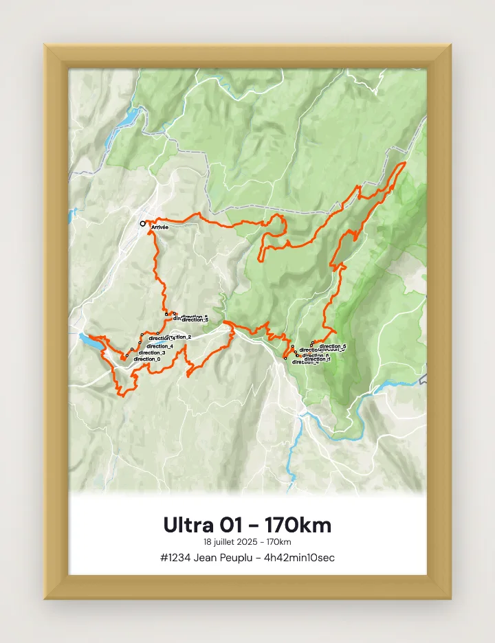Poster Ultra 01 - 170km incorniciato