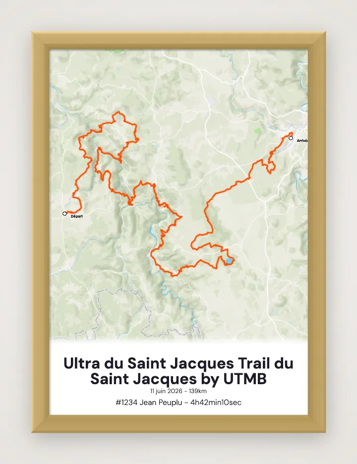 Ultra du Saint Jacques Trail du Saint Jacques by UTMB framed poster